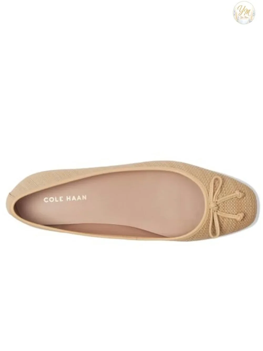 Square Toe Ballet Flats with Bow Detail Leather Lined Padded Comfort